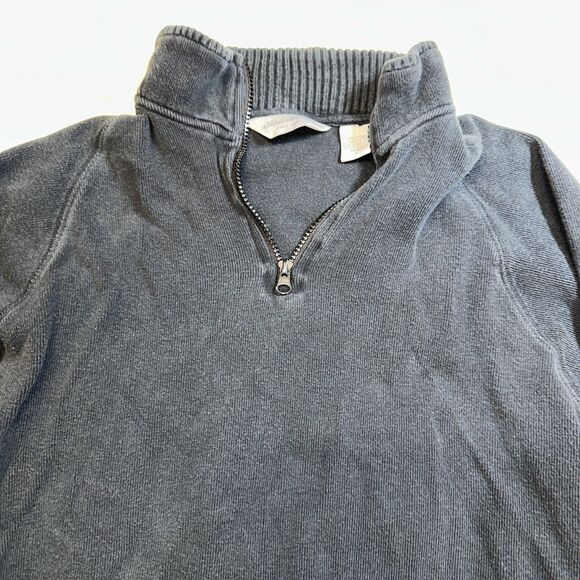 Eddie Bauer Mens Black Sweater Shirt Quarter Zip Size Small - Picture 3 of 8